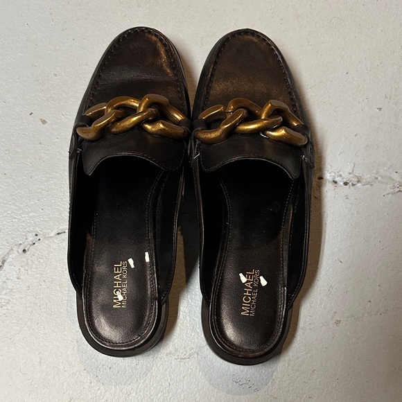 Michael Kors Shoes - Michael Kors Black Loafers with Gold Chain